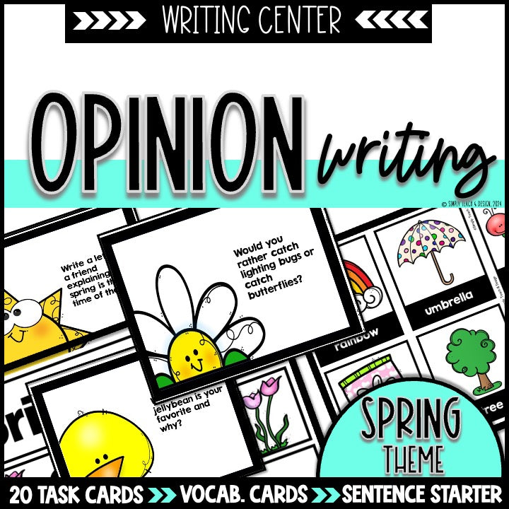 Spring Opinion Writing Prompt Task Cards