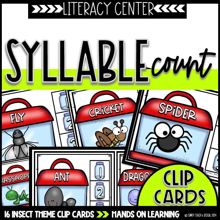 Counting Syllables Clip Card