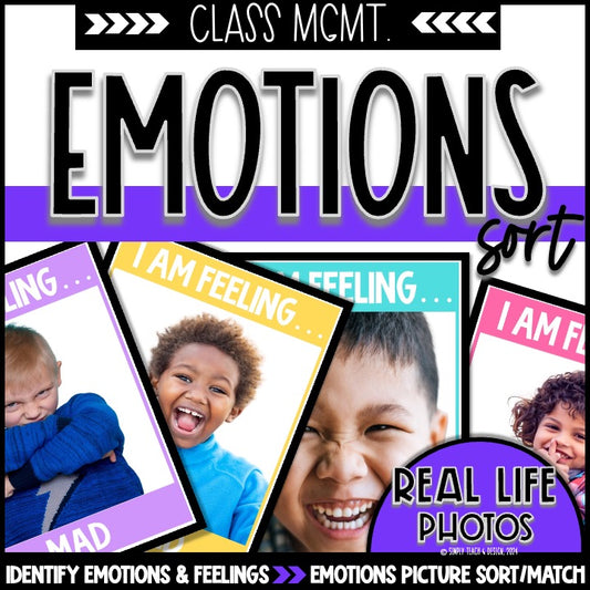 Identify Feelings & Emotions Picture Sort With Real Photos