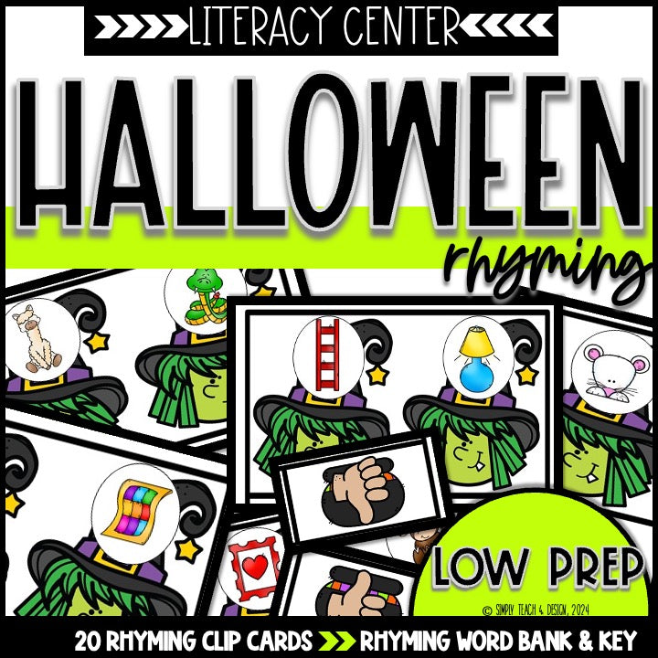 Halloween Rhyming Word Picture Clip It